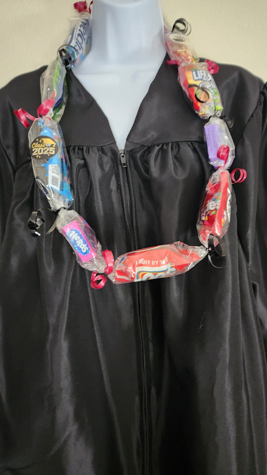 Colorful Celebration Candy Leis – No-Melt Sweets & Ribbon Options – Perfect for Graduations, Birthdays & Events
