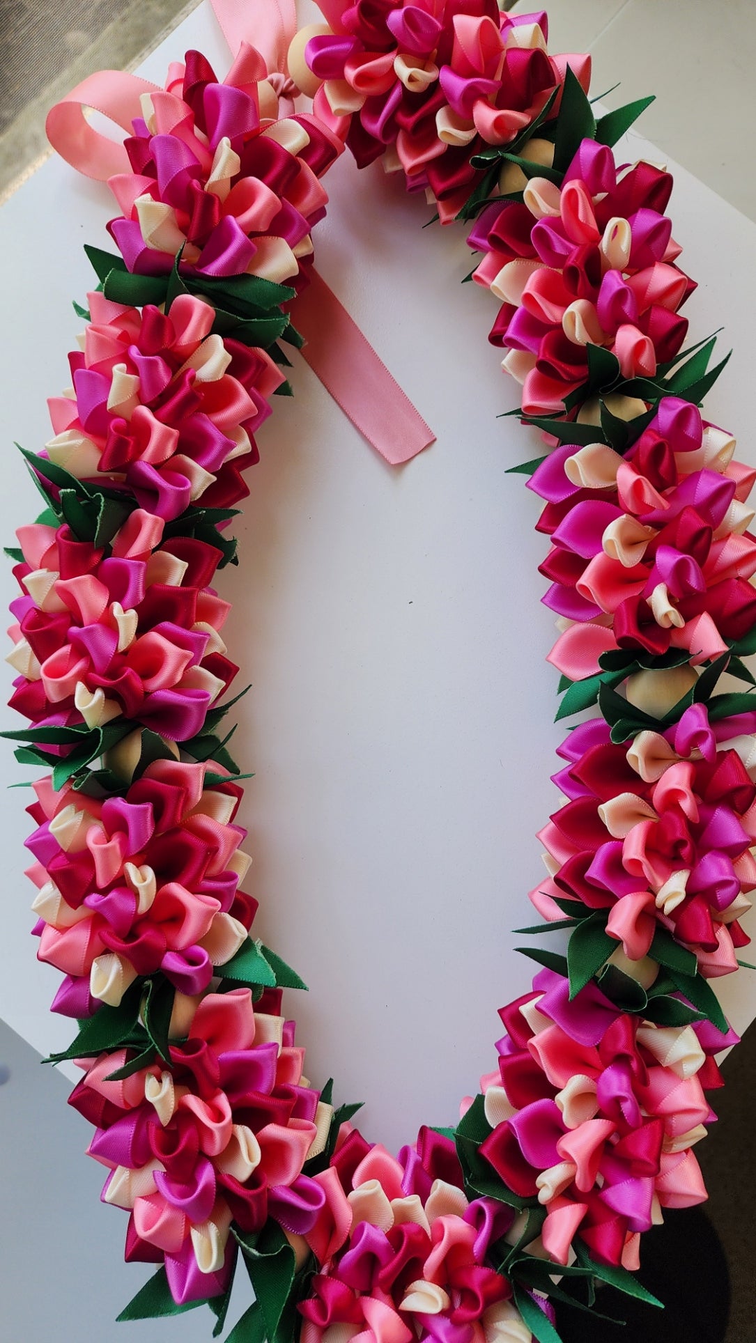 Forever Lei - Radiant Blooms - Fuchsia, blush pink, creamy ivory