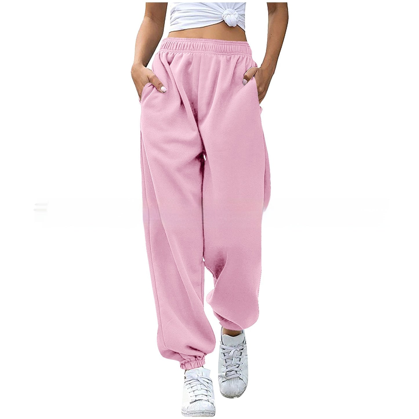 Comfy Meets Cool – Women's High-Waisted Loose Fit Sweatpants