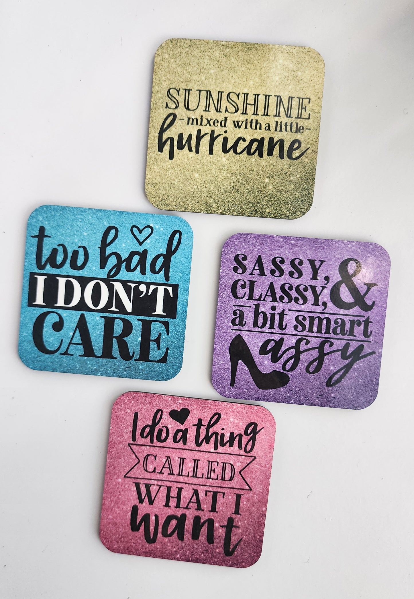 Sassy Magnet Set – Glittery Quotes for Fridge, Locker & More