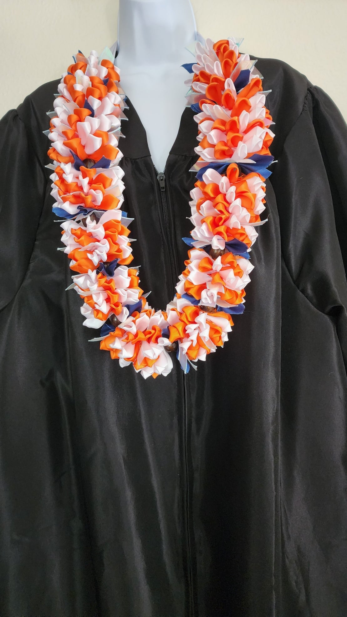 Forever Lei - Orange, white, blue (Valhalla School Colors)